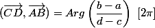 (\vec{CD},\vec{AB})=Arg\left(\dfrac{b-a}{d-c}\right)\,\,[2\pi]